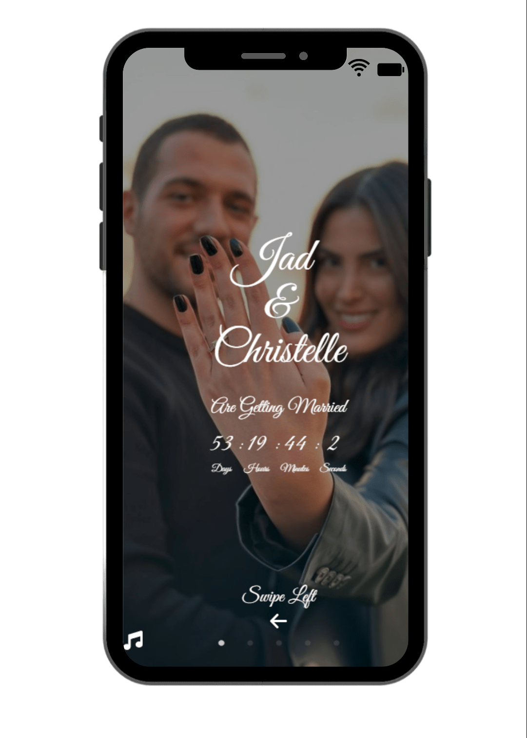 Wedding invitation home page